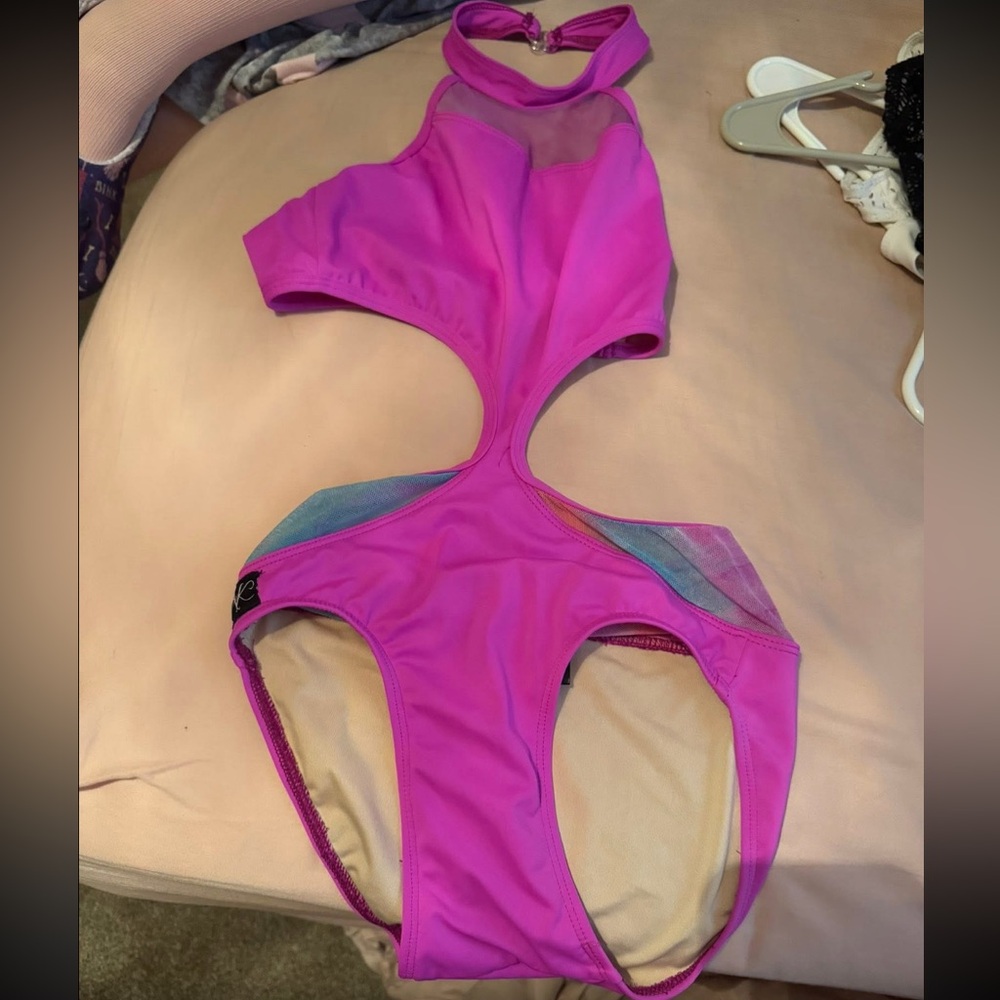 Chic Magenta Kids One Piece Swimsuit